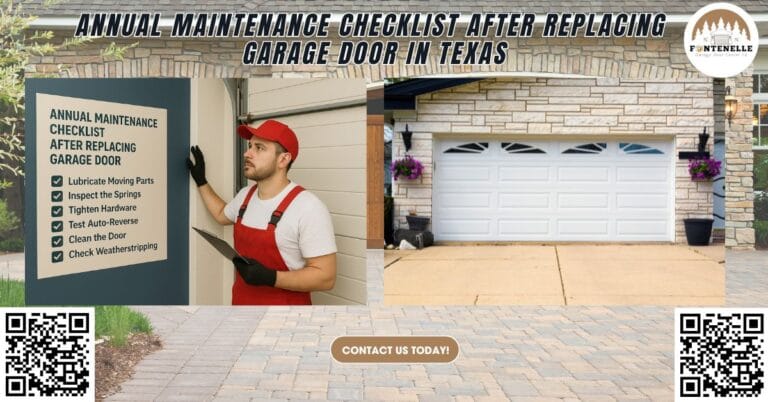 Annual Maintenance Checklist After Replacing Garage Door in Texas - Fontenelle Garage Door Center Co.