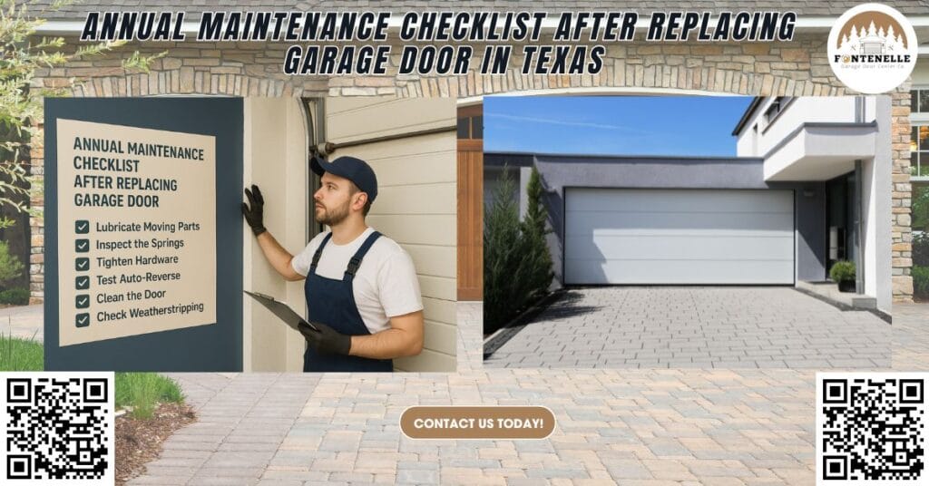 Annual Maintenance Checklist After Replacing Garage Door in Texas
