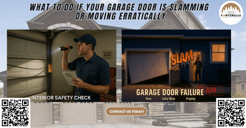 What to Do If Your Garage Door Is Slamming or Moving Erratically - Fontenelle Garage Door Center Co.